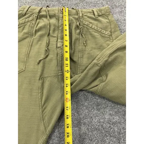 Free People Bay To Breakers Cargo Pants S Harem Lagenlook Boho Baggy Pine Green - Picture 12 of 16